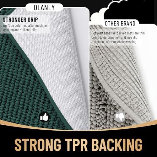 OLANLY Thick Chenille Large Bathroom Rugs Mats 70x46 - Image 5