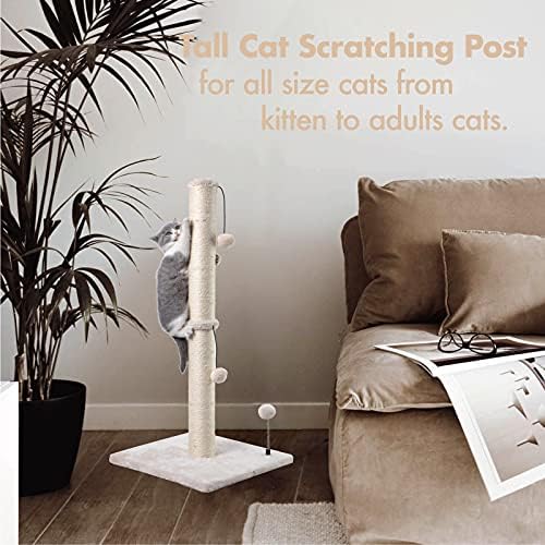 MECOOL 34” Tall Cat Scratching Post Premium Basics Kitten Scratcher Sisal - Image 5