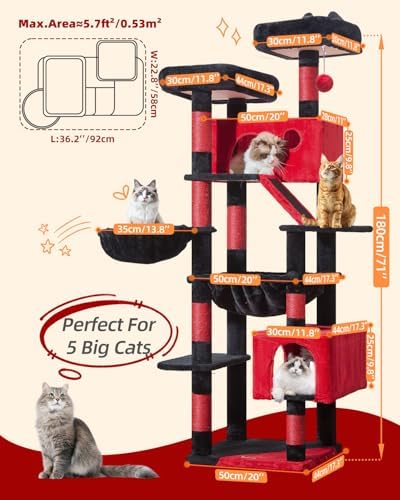 Taoqimiao Gothic Cat Tree, 71 in Extra Large Cat Tower - Image 2