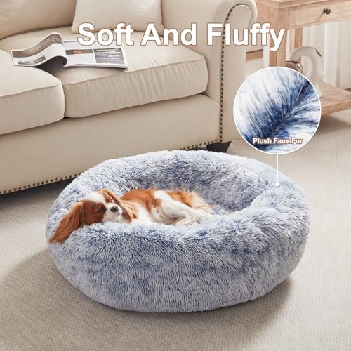 30 inches Faux Fur Fluffy Donut Dog Bed - Image 4
