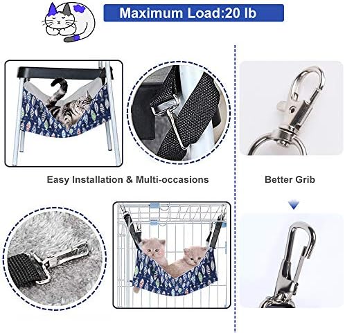Cat Hammock Bed for Cage, 22x18 inch Adjustable Hanging Cat Hammock - Image 3