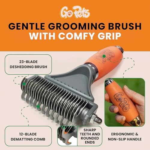 GoPets 2-in-1 Deshedding & Dematting Comb & Grooming Brush - Image 3