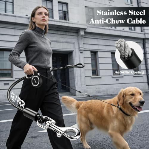 Retractable Dog Leash with Stainless Steel Anti-Chew Cable - Image 3