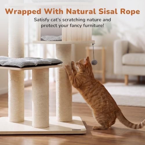 NUNU LAB 69’’ Modern Cat Tree for Large Cats, Wood Cat Tree Tower - Image 7