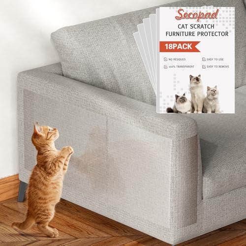 Secopad 18 PCS Cat Scratch Furniture Protector, Couch Protector by Secopad
