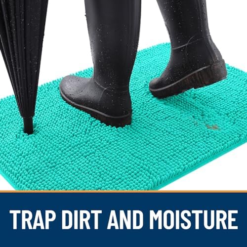 OLANLY Dog Door Mat for Muddy Paws 40x32, Super Absorbent Chenille Mud Mat - Image 2