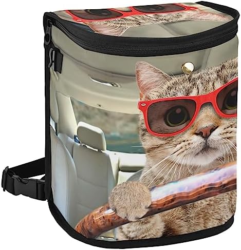 Fun Cute Cat Driving Car Trash Can Car Garbage Bag by Oarencol