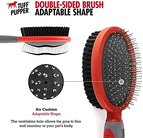 Tuff Pupper Double Sided Dog Brush, Detangling Tool - Image 4