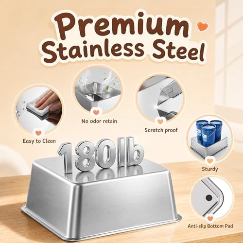 Jotesnew 2 Pack Stainless Steel Cat Litter Boxes - Image 7