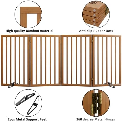 Dog Gate 32" Tall Foldable Dog Gate - Image 5