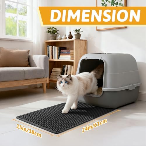 Pieviev Litter Mat, Double-Layer Waterproof Trapping Mat - Image 2