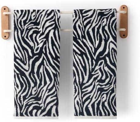 REDKISS 100% Cotton Zebra Striped Hand Towels by REDKISSOnline