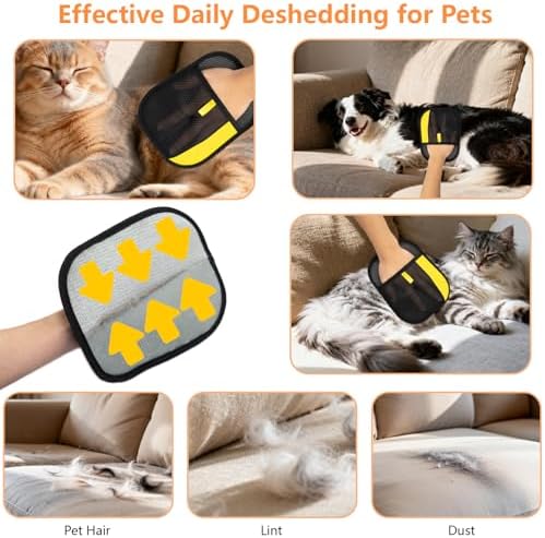 Deshedding Pet Grooming Gloves for Cats & Dogs - Image 4