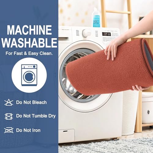 OLANLY Memory Foam Bathroom Runner Rugs 47x24, Long Mats, Rustic Terracotta - Image 6
