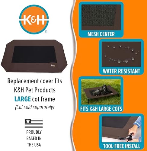 K&H Outdoor Elevated Dog Bed Pet Cot Replacement Cover, Large 42x30in - Image 4
