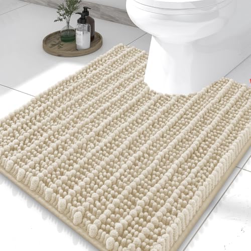 Smiry Bathroom Toilet Rugs U Shaped 24X20, Chenille Bath mats by Smiry