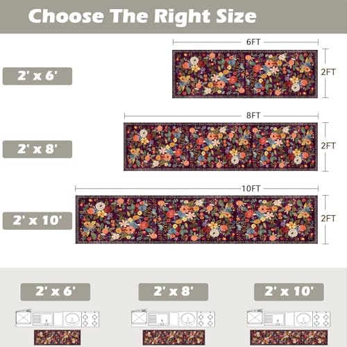 Purple Hallway Runner Rug 2x6 for Kitchen Bathroom - Image 2