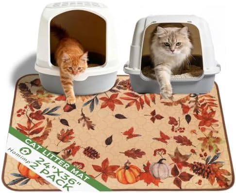 Homimp Fall Cat Litter Mat, Litter Trapping Mat 2 Pack, Contains Mess from Box by HOMIMP