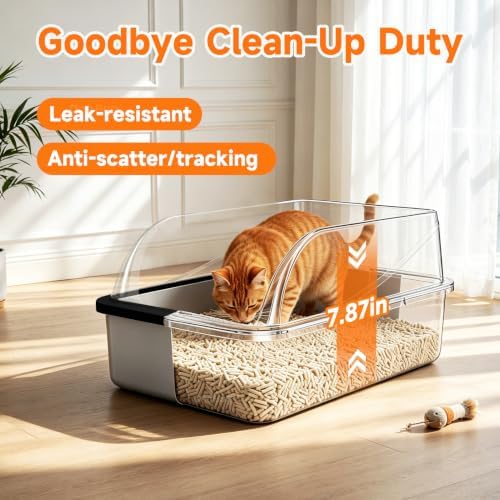 Stainless Steel High-Sided Cat Litter Box - Image 7