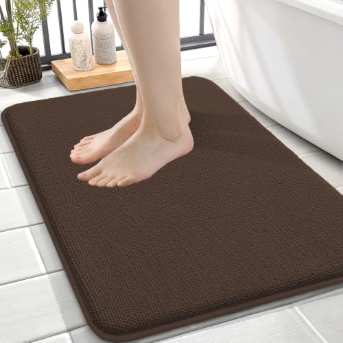 OLANLY Memory Foam Small Bathroom Rugs 24x16, Absorbent Bath Mat by OLANLY