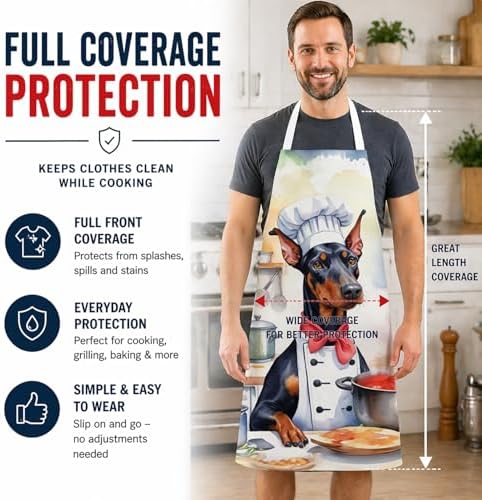 Caroline's Treasures Doberman Pinscher The Chef Apron Cooking Kitchen Server - Image 3