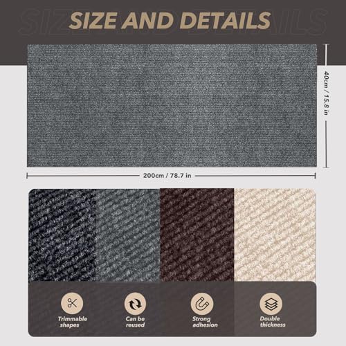 78.7"x15.8" Cat Scratch Furniture Protector, Self-Adhesive Scratch Mat Grey - Image 4