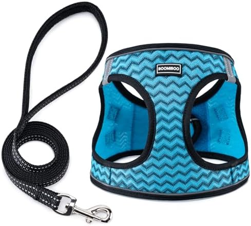 Dog Harness with Leash Set, Step-in Adjustable Puppy Pet Vest by BOOMIBOO