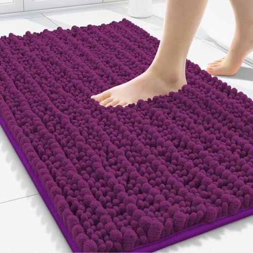 Smiry Bathroom Rugs 30X20, Extra Soft Rubber Backing Chenille Bath Mats by Smiry