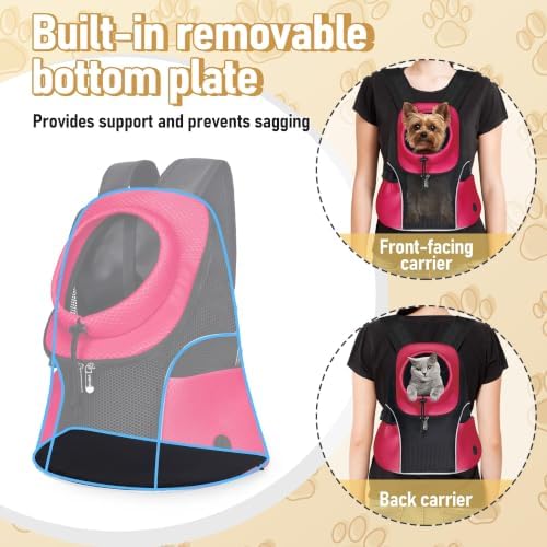 WOYYHO Pet Dog Carrier Backpack, Ventilated Mesh Small Dog Front Backpack - Image 5