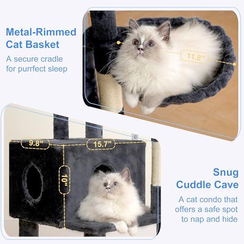 Heybly Cat Tree, 45.3" Cat Tower - Image 5