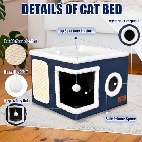 Cat Beds for Indoor Cats, Large Cat Cave Bed - Image 4