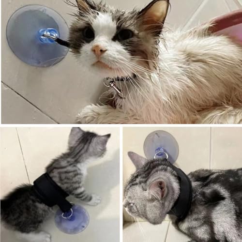 2Pcs Dog Bathing Tether with Suction Cup, Adjustable Collar Pet Bathing Fixture - Image 5