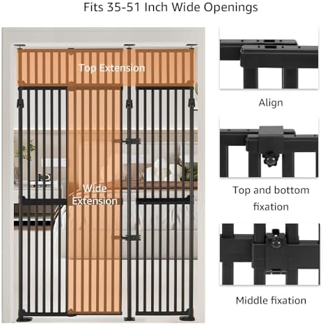 unipaws 86" High Extra Tall Cat Gate, Auto Closing and No Drilling - Image 6
