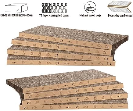 8 Packs in 1 Cat Scratch Pad, Cat Scratcher Cardboard, Reversible, Durable - Image 5