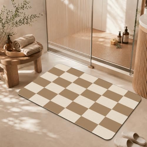 Natural Diatomaceous Earth Bath Mat, Ultra Thin Quick Dry Floor Rug - Image 2