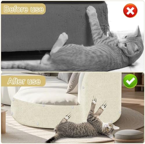 Cat Scratching Mat, 118.5"x15.9" Trimmable Self-Adhesive Cat Scratch Carpet - Image 4