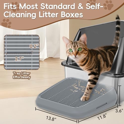 Elevated Litter Box Ramp/Steps for Kittens & Old Cats, Washable Litter Catcher - Image 2