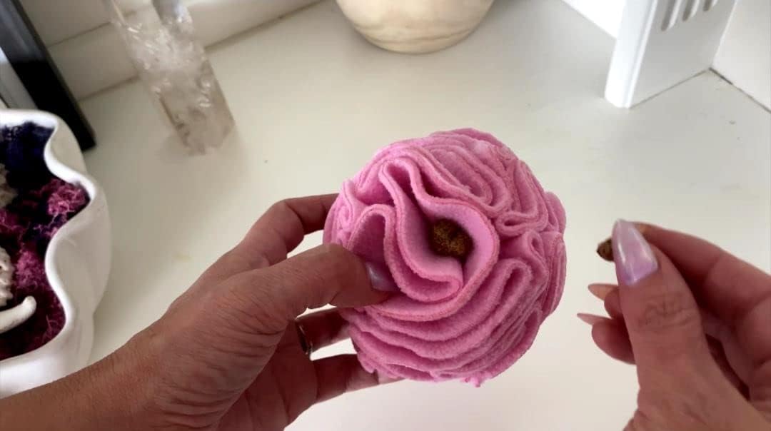 Glory To Dog Puppy and Small Breed Snuffle Interactive Foraging Dog Puzzle Ball Toy Pink