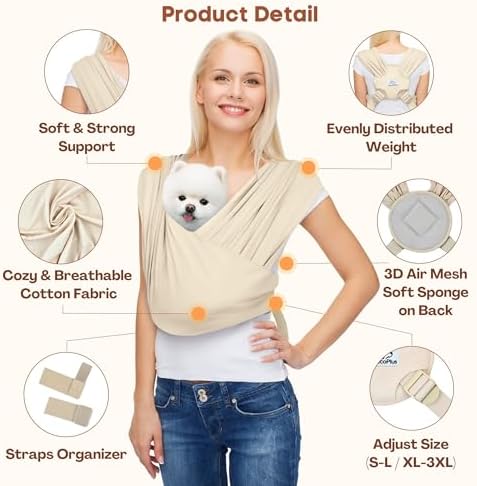 AnccoPlus Small Dog Sling Carrier, Hands-Free - Image 5