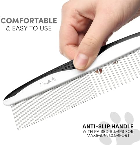 Poodle Pet Dog Combs for Grooming | 2 Pack | Stainless Steel Teeth Easily - Image 5