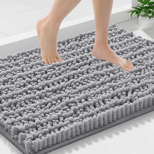 Smiry Bathroom Rugs 30X18, Extra Soft Rubber Backing Chenille Bath Mats by Smiry