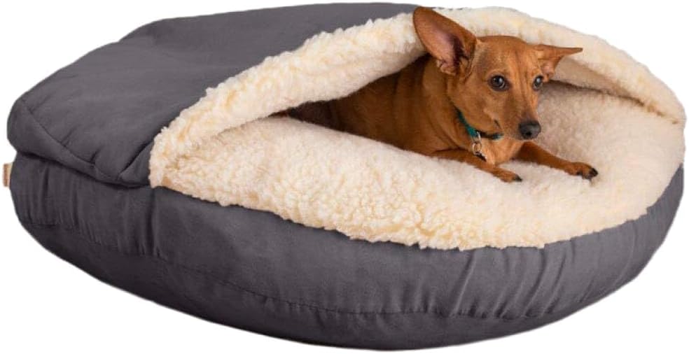 Snoozer Classic Poly-Cotton Cozy Cave Pet Bed, Small, Heather Gray