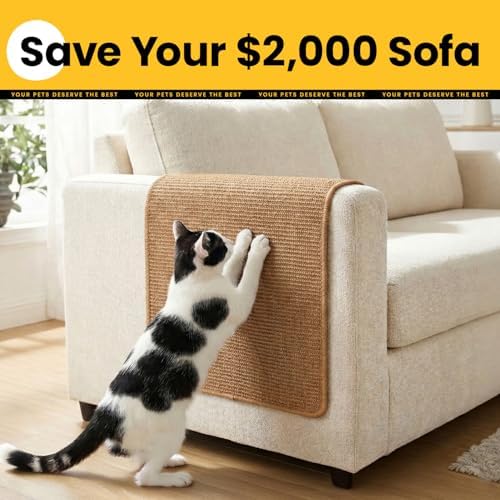 Conlun Cat Scratching Pad, 27.5x35.4in Sisal Mat Couch Protector - Image 2