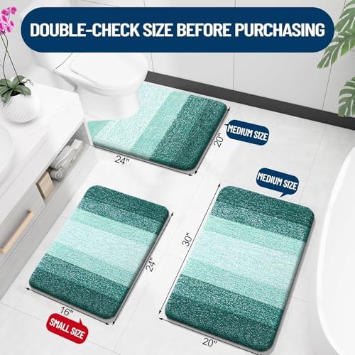 OLANLY Bathroom Runner Rug 54x24, Extra Soft Absorbent Microfiber Bath Rugs - Image 2
