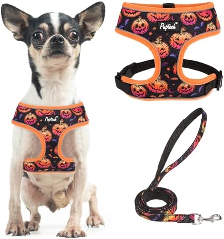 PUPTECK Halloween Dog Harness and Leash Set No Pull Small Sized Dogs Puppy by PUPTECK