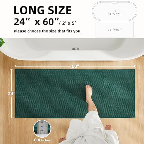 TYUU Bathroom Runner Rug, Long Bath Mat Washable Thin Quick Dry Low Pile - Image 2
