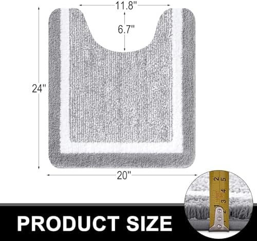 OLANLY Toilet Rugs U-Shaped 24x20, Soft Absorbent Microfiber Bath Mat - Image 2