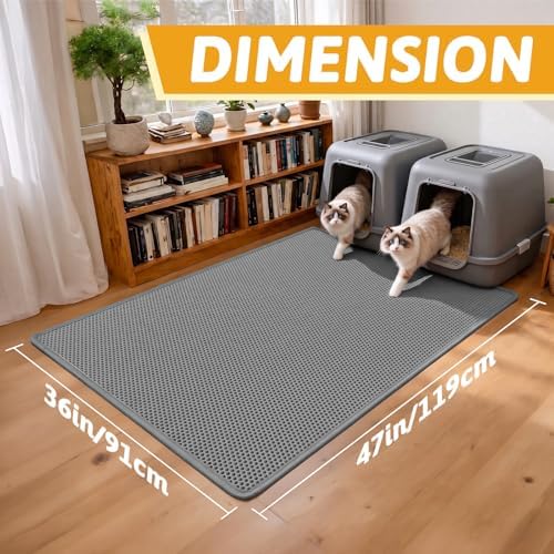 Pieviev Cat Litter Box Mat, Double-Layer Urineproof Design - Image 2