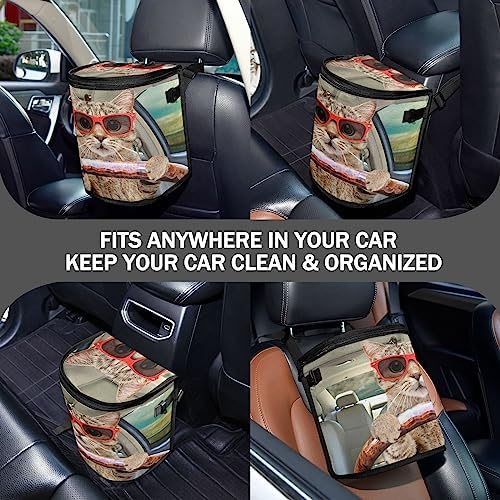 Fun Cute Cat Driving Car Trash Can Car Garbage Bag - Image 2