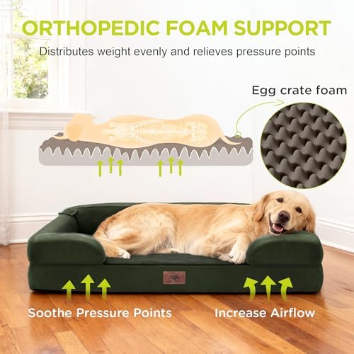 Orthopedic Dog Bed for Medium Large Size Dogs, Memory Foam Pet Couch Sofa - Image 2